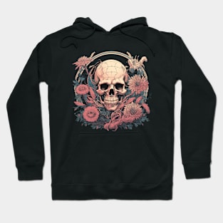 Dark Skull and Flowers Hoodie